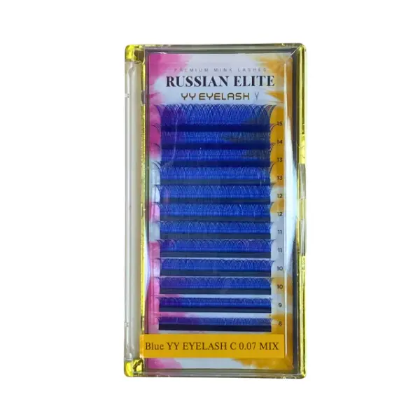 EXTENSIONES RUSSIAN ELITE YY  - CURVA D 0.07 MIX - AZUL
