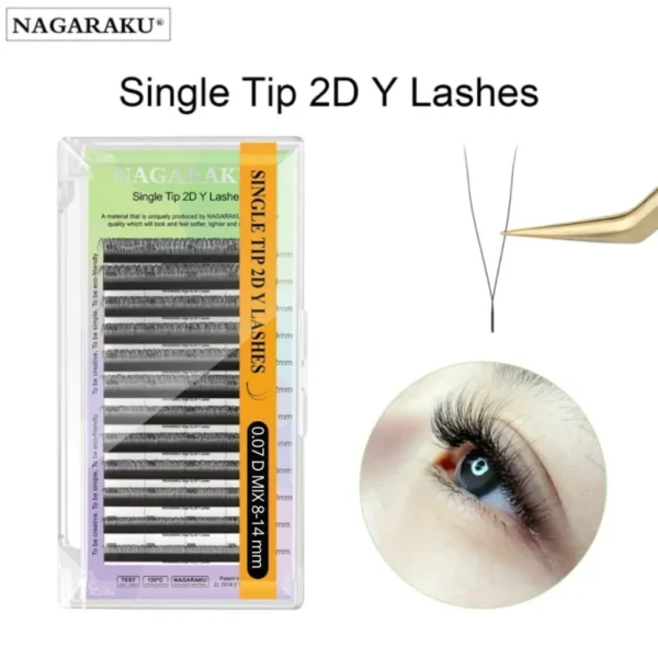 Extensiones Nagaraku SINGLE TIP 2D "Y" 0,07 D MIX 8-14mm