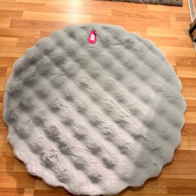 Alfombra gris circular 120x120