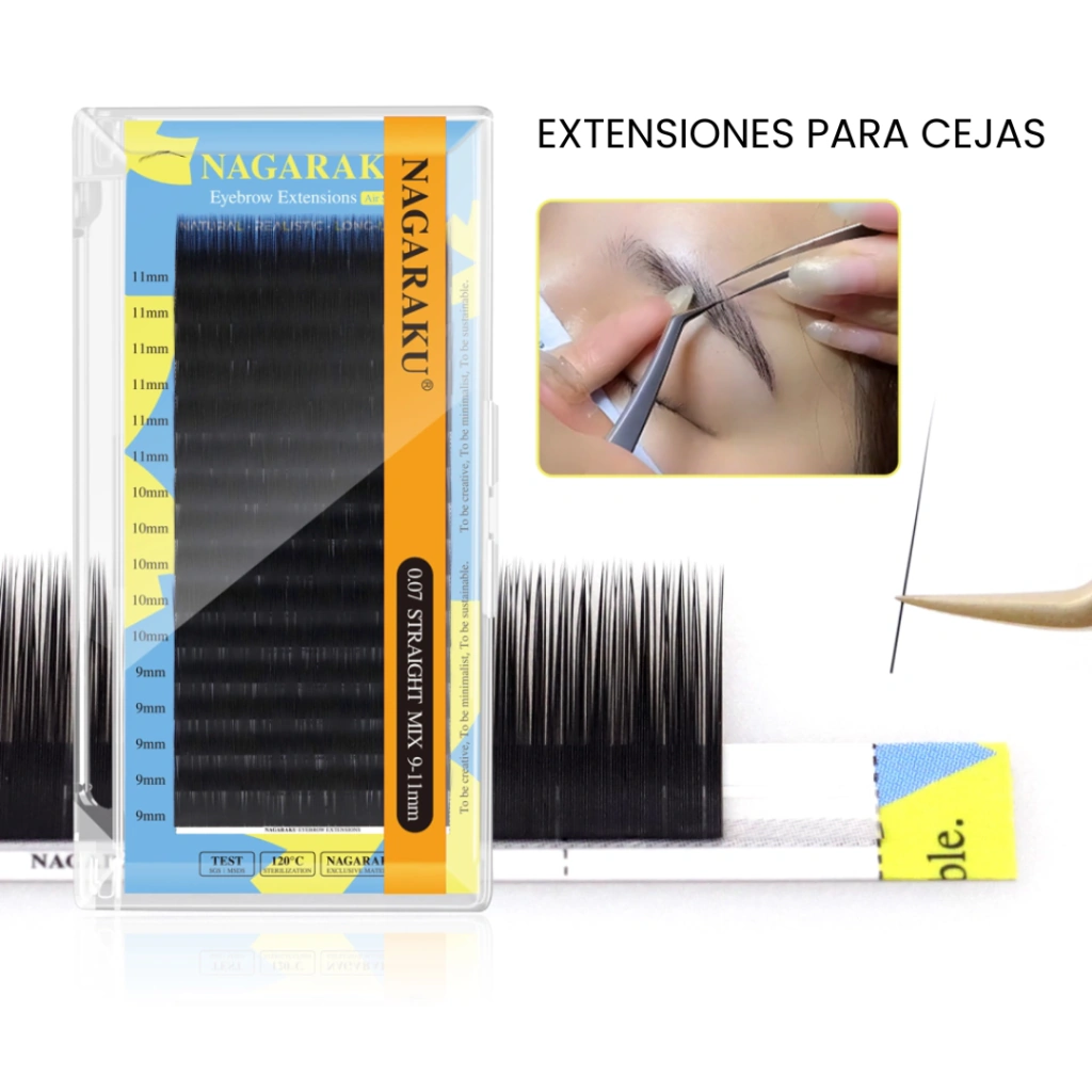 EXTENSIONES PARA CEJAS - NAGARAKU EYEBROW MIX 0.07 9-11mm
